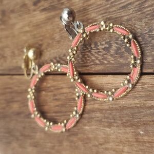 E469 Indonesian bridal‎ wreath earrings two tone
